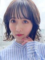 大人可愛い外はねウェーブボブ