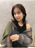 中川　前髪カット顔まわり似合わせ外ハネくびれレイヤーミディ
