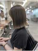 ◆◇肩上切りっぱなしボブ 透け感アッシュグレージュ◇◆