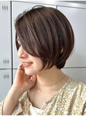 30代40代大人女性/前髪ありショートボブ/ショートヘア/髪質改善