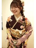 ゆるふわサイドアップ 結婚式成人式卒業式ヘアアレンジ
