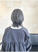 シルバーブルー×レイヤーカット【東川口　白髪染め】