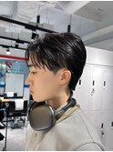 ニュアンスパーマダウンパーマ黒髪韓国マッシュツーブロック