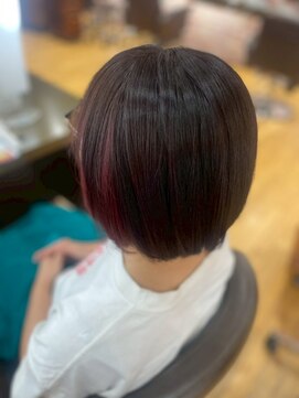 ヴァンカウンシル 清須店(VANCOUNCIL) 丸みボブ×大人も楽しめるインナーカラーピンク/Wカラー