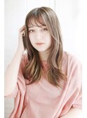 ロング_ショートバングの韓国風ヨシンモリスタイル