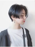 【morio原宿】ネイビーブラックカラー ハンサムショート