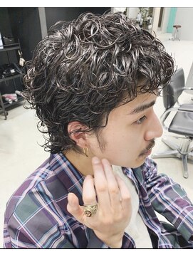 テトヘアー(teto hair) メンズ　パーマ　黒髪　ウェーブ　キングヌー  常田　ジェル