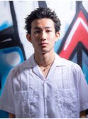 ピンパーマオールバックスタイル  <渋谷><理容室><バーバー>