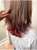 O-tete カシスピンク毛先カラーブリーチ