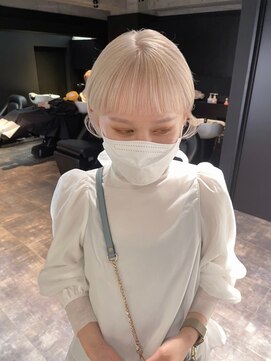 リンドトウキョウ ウメダ(LINDO TOKYO) my73_ミニボブ×ホワイトミルクティー/Wカラー/ブロンドカラー
