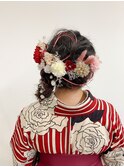 【BelleCoupes】足立美佐恵 卒業式袴着付けヘアセット 編み込み