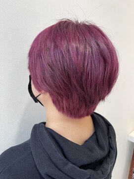 ヘアポジション 大曲飯田店(HAIR Position) ショートスタイル！流行ハデ髪ピンクヴァイオレット♪