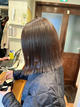 ラレイ(Lalei) 【ささき】切りっぱなしロブ/グレージュ/ブリーチなしカラー