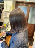 【ささき】切りっぱなしロブ/グレージュ/ブリーチなしカラー