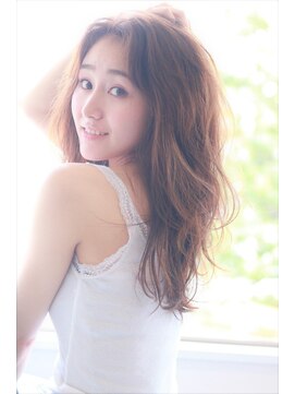 ソイクフ 四条大宮店(SOY-KUFU) 大人可愛い20代30代40代前髪パーマグレーベージュレイヤーロング