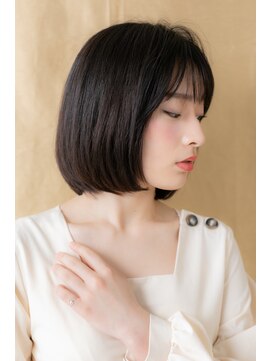 カバーヘア ブリス 上尾西口店(COVER HAIR bliss) 黒髪ヘルシースタイル切りっぱなし大人ボブ308X上尾20代30代40代