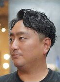 センターパートメンズマッシュパーマニュアンスパーマ刈り上げ