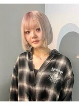 ワンインチ(1 inch)&nbsp;ブロンドカラー/ホワイトカラー/ハイトーン/ボブ/前髪カット