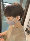 大人ショートボブ丸みショートカットマッシュショート前髪あり