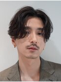 センターパートニュアンスパーマコンマヘアフェザーパーマ韓国