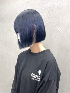 ギークス(GEEKS) 【GEEKS渋谷】ネイビー/ミニマルボブ/冬カラー/ブルーブラウン