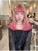 ピンクデザインダブルカラーインナーカラーケアブリーチ