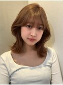 くすみベージュ/細めハイライト/ショート/白髪ぼかし/前髪/大宮