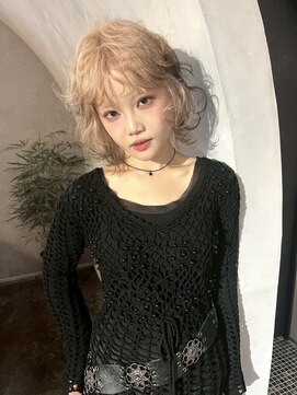 オルン(ORGN.) ミルクティベージュ デザインカラー ボブ ラテベージュ