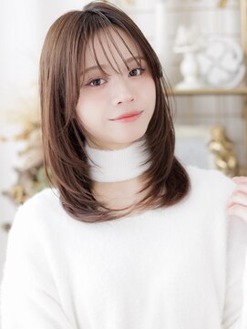 カバーヘア イヴ 戸頭店(COVER HAIR EVE) ブリーチなしグレージュブラウンレイヤーカットa戸頭20代30代