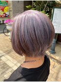 白髪ぼかしボブ