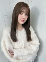 バイ ユア オウン フラワーズ コロン カバ 松本駅前(buy your own flowers : kava)&nbsp;大人可愛い小顔カットミディアムチョコレートカラーブリーチなし