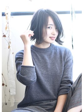 シーン(hair design SCENE) 《SCENE 林 担当♪ 》暗髪アッシュグレー♪流行の外ハネボブ♪