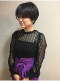 暗髪ショートヘア イルミナカラー