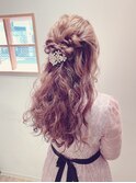 華やかハーフアップ
