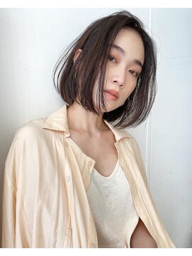 ノンダメージサロン ステラバイボヌール(Stella by Bonheur) stylist大山）前下りヘルシーボブ◎ブラウンベージュ