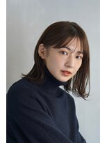 ガーデン ジングウマエ(GARDEN jingumae)&nbsp;シースルーバング/切りっぱなしロブ/グレーベージュ/くびれヘア