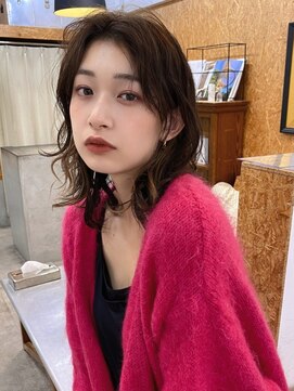 ベイルーム(BAYROOM by HONEY omotesando) 前髪なしウルフウエーブパーマ×ダークベージュ