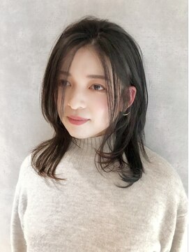 アイディール 心斎橋店(:ideal) ミディアムレイヤー×【白髪染め】ナチュラルグレージュ