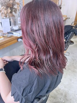 アトリエ ジジ(atelier ZiZi) 白髪ぼかし　ハイライト　ピンクボルドー