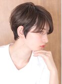 40代50代小顔黒髪ネビージュボブルフワンレンショート