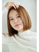 マイン(MINe)&nbsp;大人可愛い/切りっぱなしボブ/前髪なし/ワンレン/20代/髪質改善