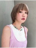 【GEEKS渋谷】ショートレイヤー/ミルクティーベージュ/小顔/渋谷