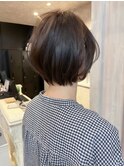 福山人気人気20代30代40代ショートボブ小顔ダークグレージュ美髪