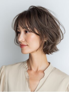 クラゲヘアー/小顔/ココアベージュ/オリーブグレー/川西