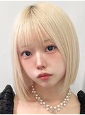 ボブカットハイトーンブロンドカラーシルバーカラーケアブリーチ