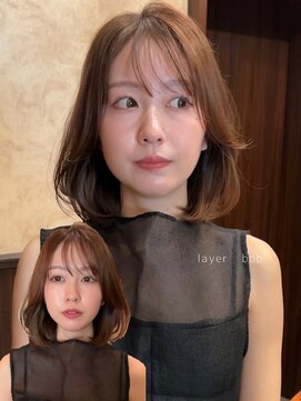 ロンド 銀座(Lond) ☆春日☆ニュアンスウルフワンホンレイヤーダークブルーボブ84