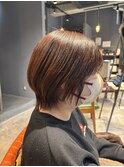 ブリーチなしカラー◎ショートピンクベージュ/20代30代