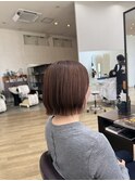 長崎 透明感カラー 赤みブラウン ボブ