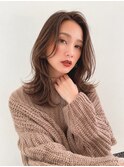 前髪なし/顔周りレイヤー/透明感カラー/ケラチントリートメント