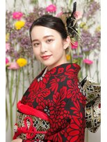 ヘア クチュール ミヨ(HAIR COUTURE MIYO) 成人式　赤い振袖　アップスタイル